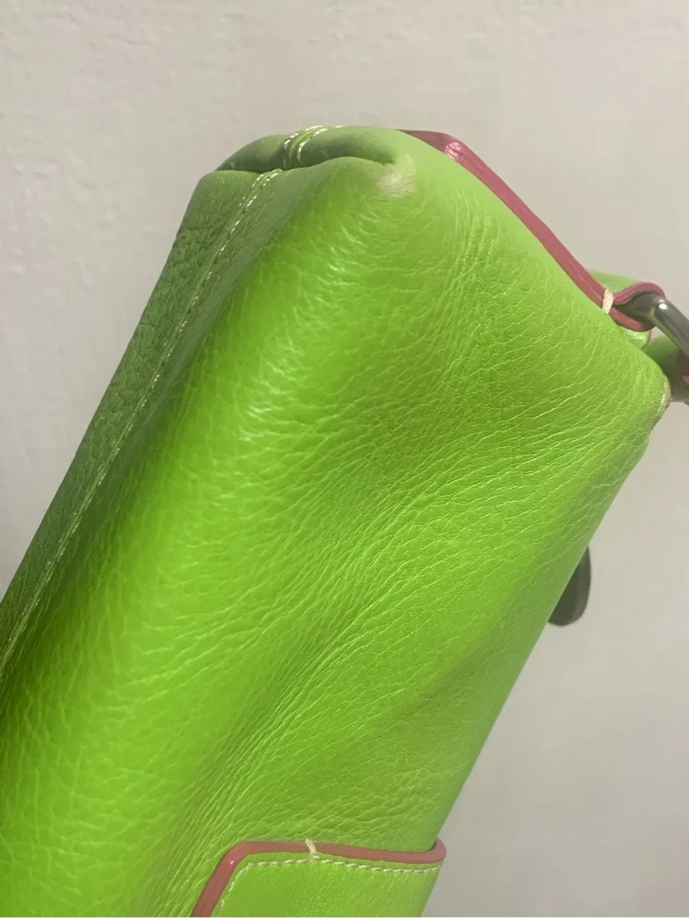 Rare Vintage Y2K Dooney & Bourke Lime Green Hearts Mini Shoulder Bag